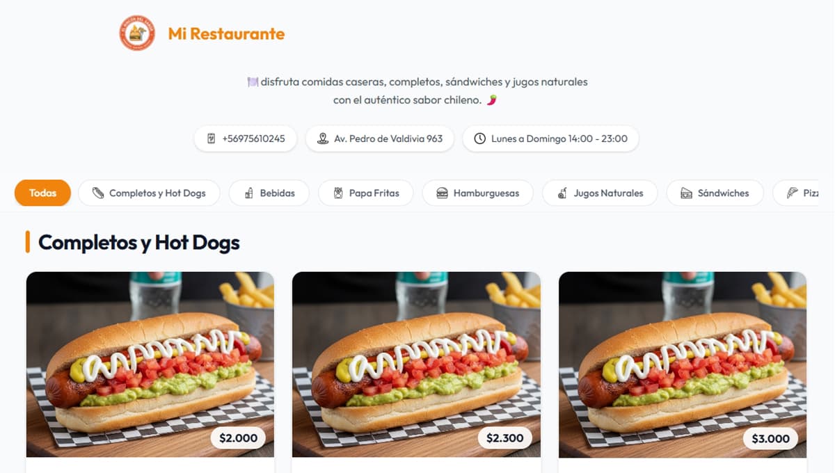 Menu Digital Pro para Restaurantes